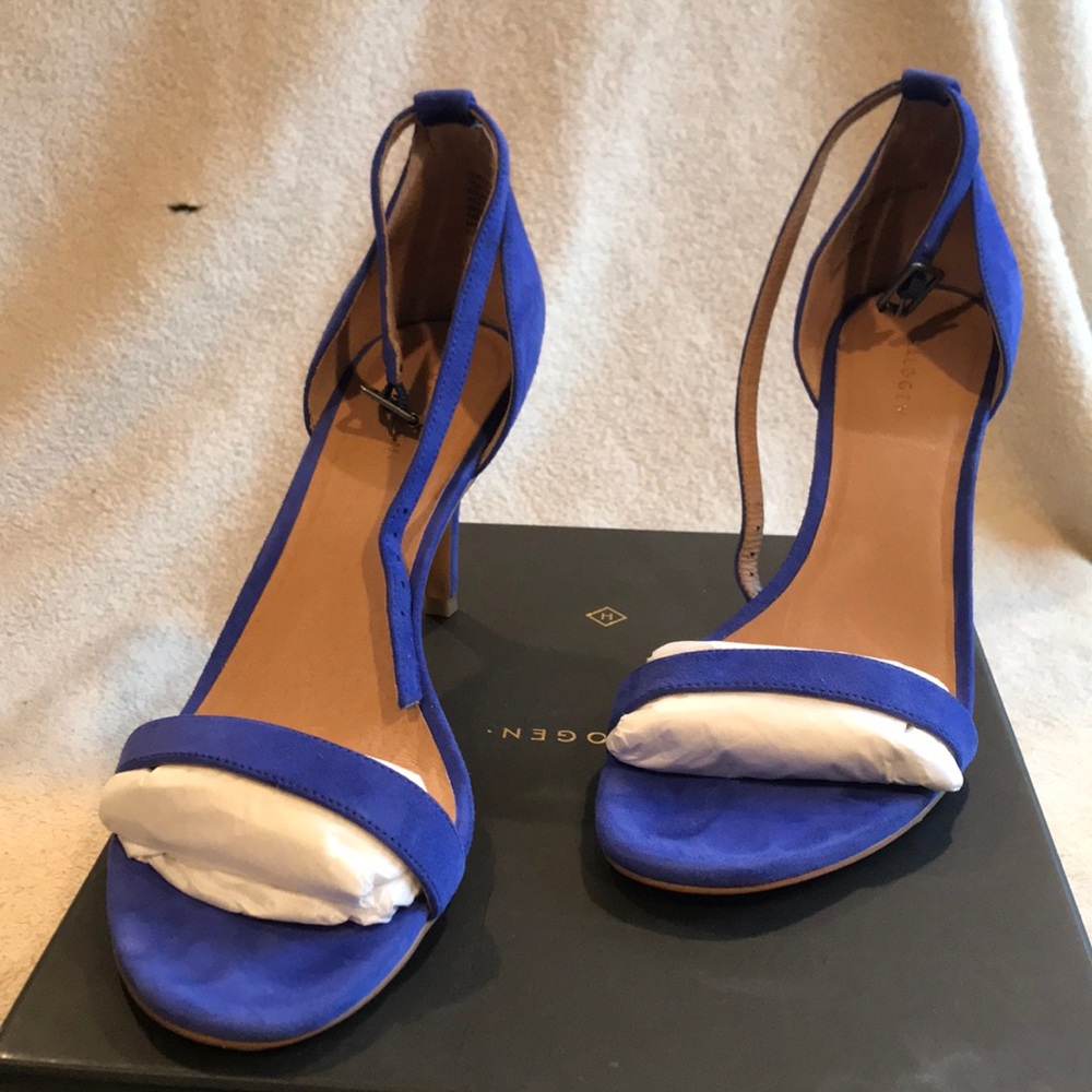 Halogen Blue Suede Strappy Sandals
